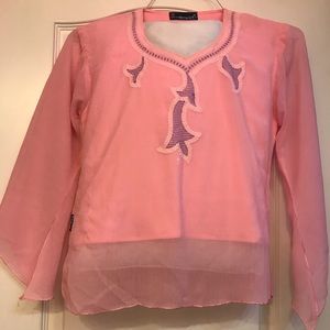 Very Cute Baby Pink Tunic Blouse Top
Size small